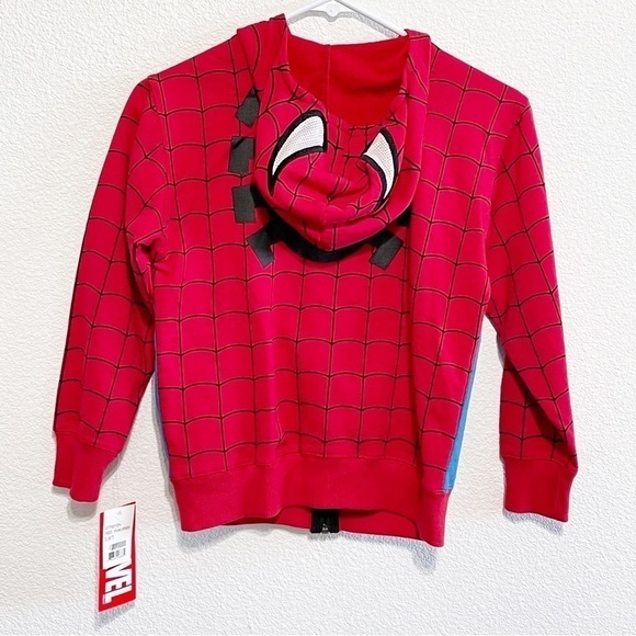 NWT Marvel Boys Spider Man Hoodie Full Zipper Jacket Size S - 6/7 - Picture 2 of 9